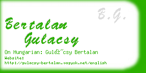 bertalan gulacsy business card